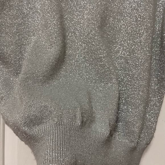 Norton McNaughton sparkly silver short sleeved 
Sweater - Picture 3 of 7